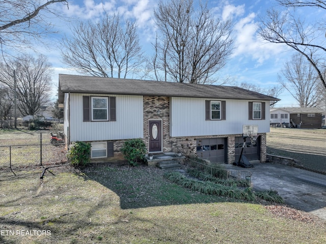 bi-level home with a garage