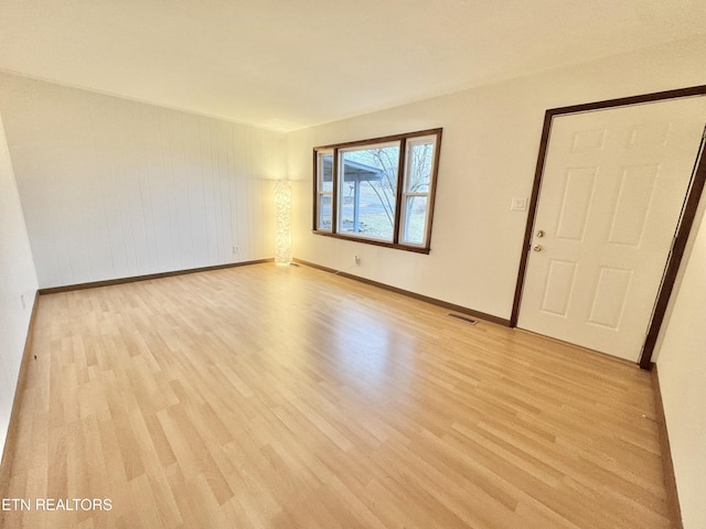 empty room featuring light wood-type flooring