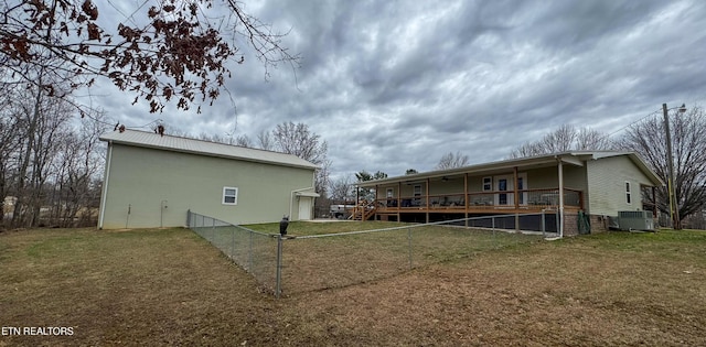 view of property exterior featuring a yard and cooling unit