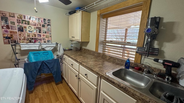 kitchen with sink and light wood-type flooring