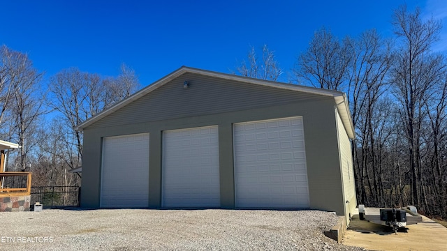 view of garage