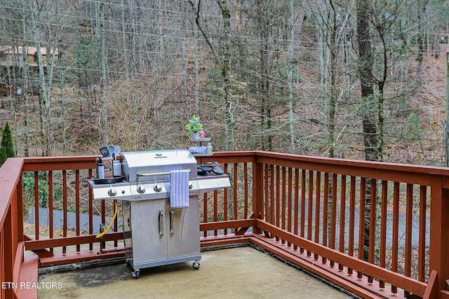 deck with area for grilling