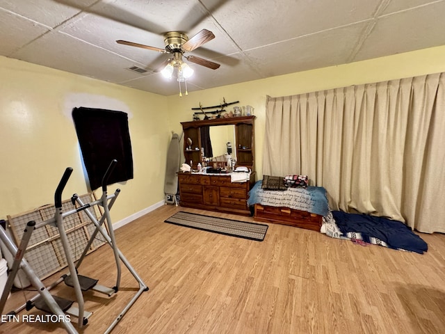 bedroom with light wood-type flooring