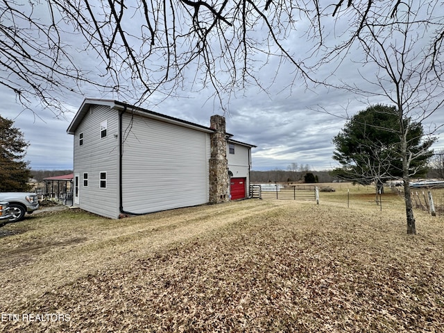 view of home's exterior with a garage