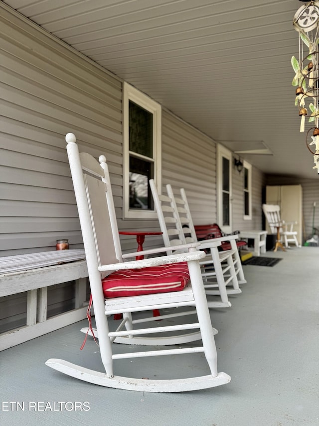 view of patio featuring covered porch