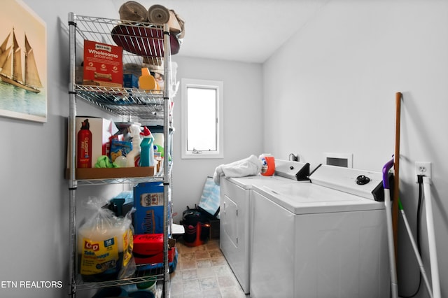 laundry area with separate washer and dryer