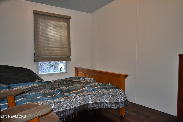 bedroom featuring dark wood-type flooring