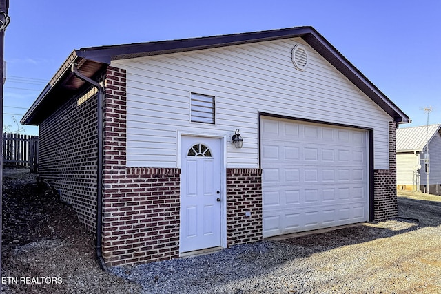 view of garage