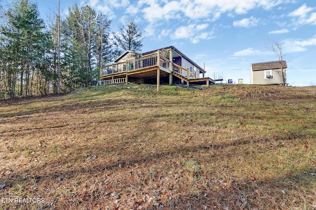 view of yard featuring a deck