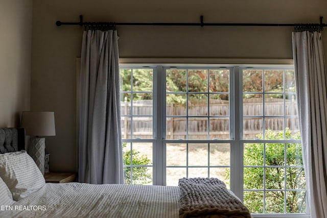 bedroom with multiple windows