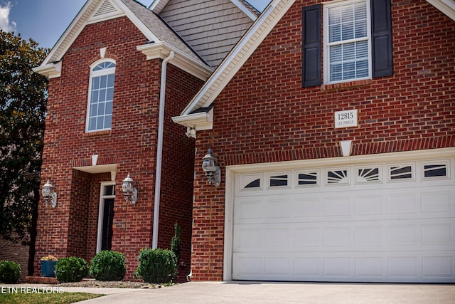 view of home's exterior with a garage