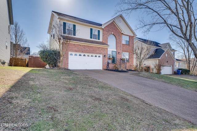 front of property with a garage and a front yard