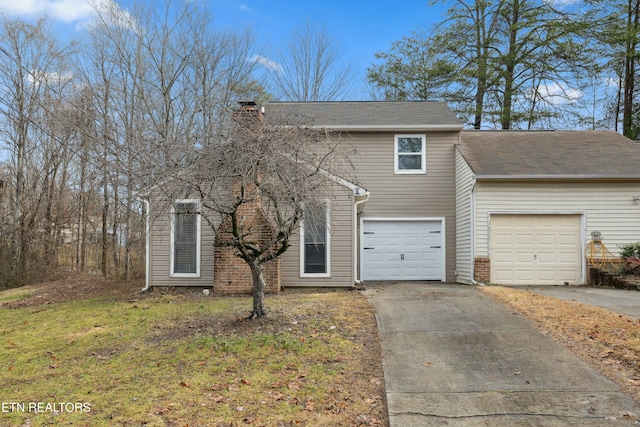 view of front property with a garage