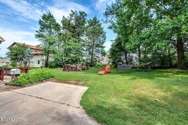 view of yard featuring a patio area