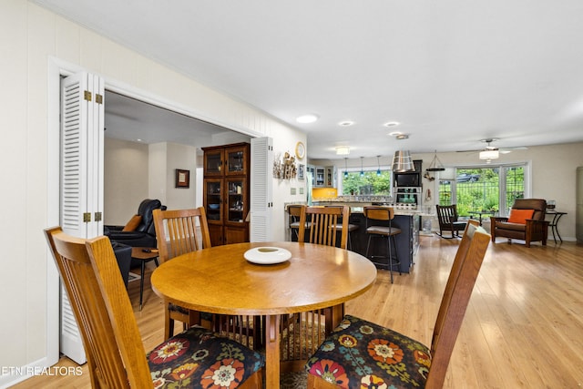 3516 Bluff Point Dr, Knoxville, TN 37920 - dining space with light wood finished floors and a ceiling fan
