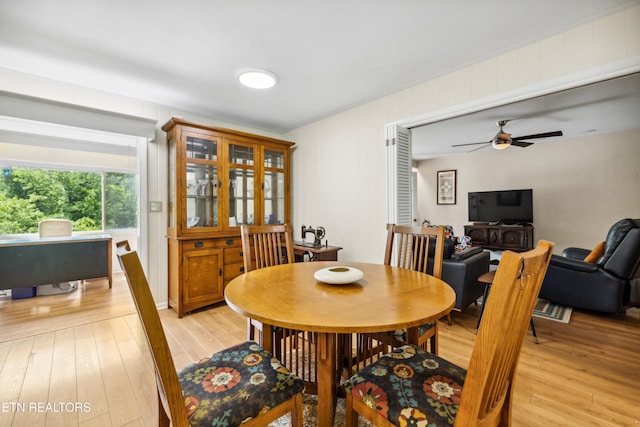 3516 Bluff Point Dr, Knoxville, TN 37920 - dining area featuring light wood-type flooring and a ceiling fan