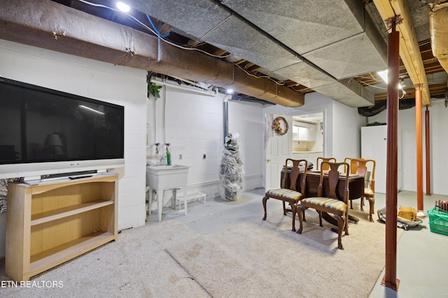 3516 Bluff Point Dr, Knoxville, TN 37920 - unfinished below grade area featuring concrete block wall