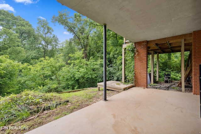 3516 Bluff Point Dr, Knoxville, TN 37920 - view of patio / terrace with a forest view