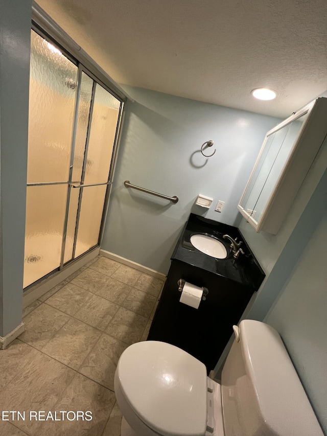 111 Old Evacuation Ln, Oliver Springs, TN 37840 - full bath with toilet, a shower stall, vanity, and baseboards