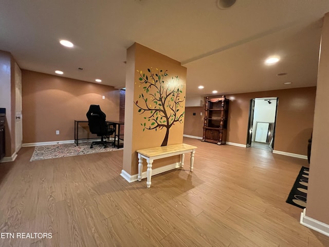 111 Old Evacuation Ln, Oliver Springs, TN 37840 - hallway with light wood-style floors, baseboards, and recessed lighting