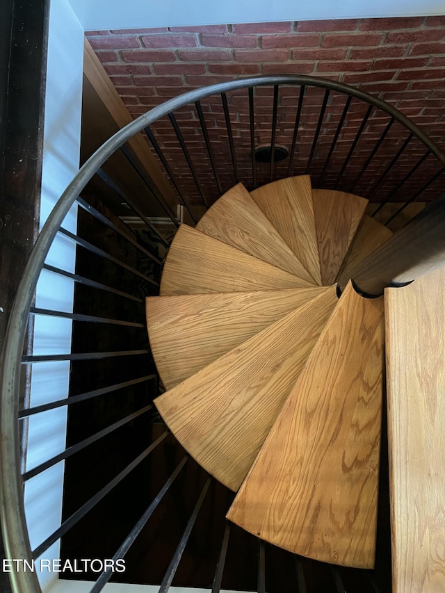 111 Old Evacuation Ln, Oliver Springs, TN 37840 - staircase with brick ceiling