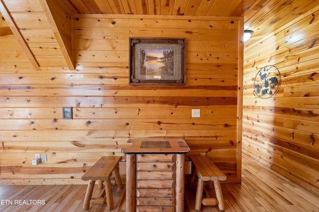 view of sauna / steam room featuring hardwood / wood-style floors