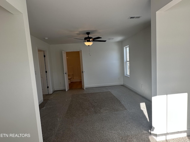 spare room featuring ceiling fan