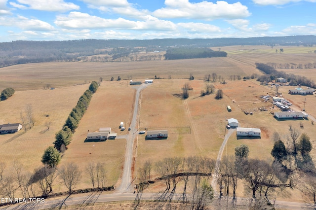 bird's eye view with a rural view