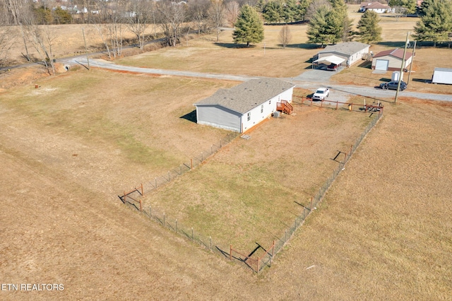 drone / aerial view featuring a rural view