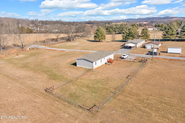 drone / aerial view with a rural view