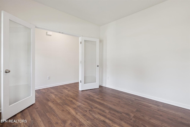 12468 Hatmaker Ln, Knoxville, TN 37932 - spare room featuring dark wood-style flooring, french doors, and baseboards