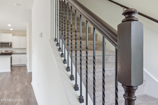 12468 Hatmaker Ln, Knoxville, TN 37932 - stairway featuring wood finished floors