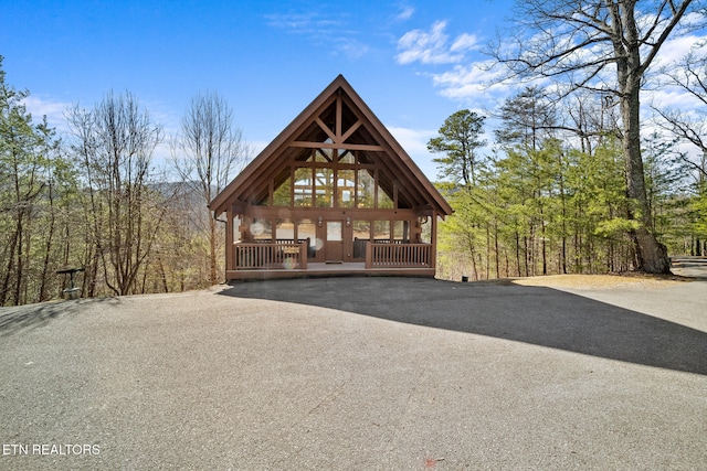 view of front facade with a gazebo