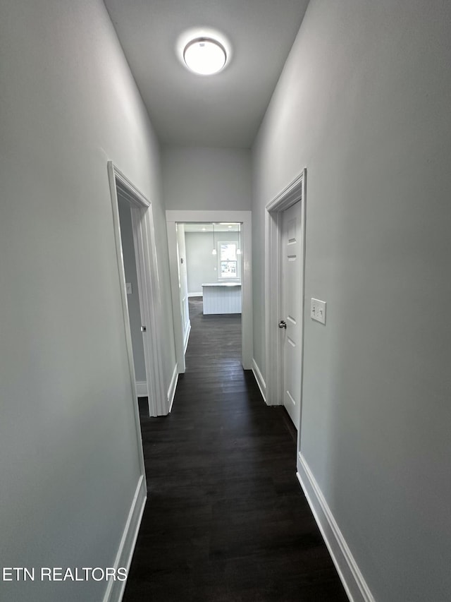 hall featuring dark hardwood / wood-style flooring