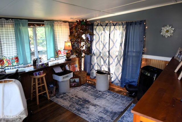 interior space featuring dark wood-type flooring