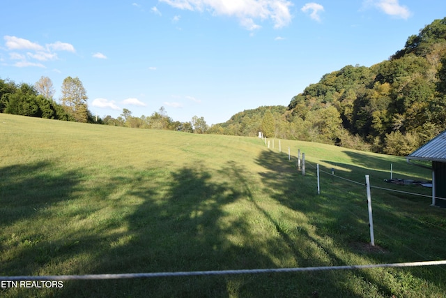 view of yard with a rural view