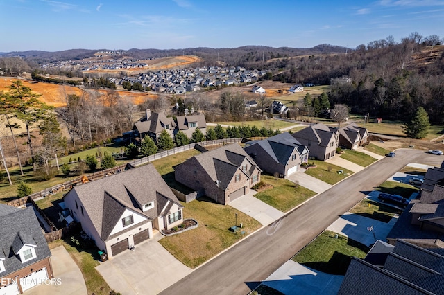 aerial view featuring a mountain view