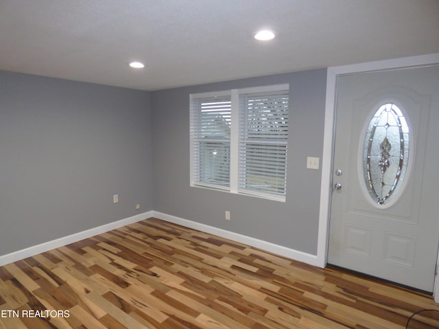 foyer entrance featuring light hardwood / wood-style floors