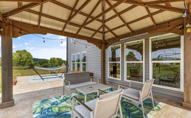 view of patio / terrace featuring a gazebo