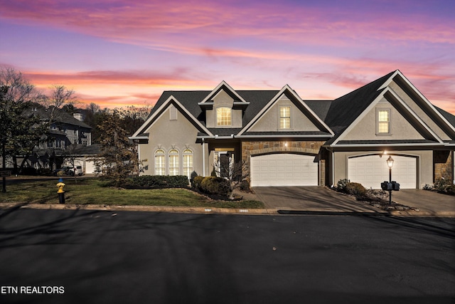 view of front of house with a garage