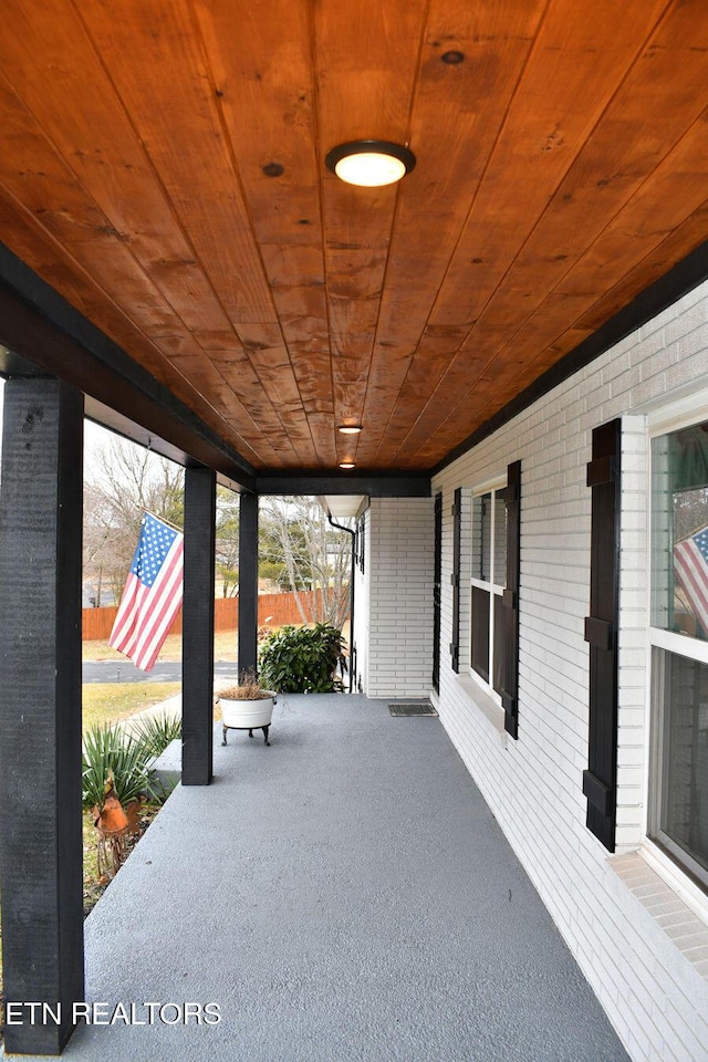 view of patio with a porch