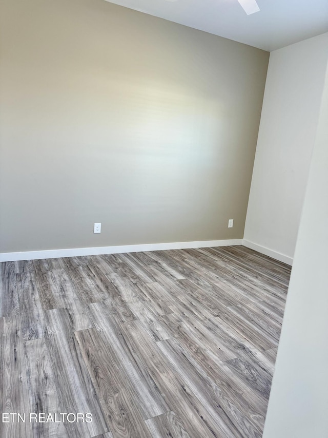 empty room with light wood-type flooring