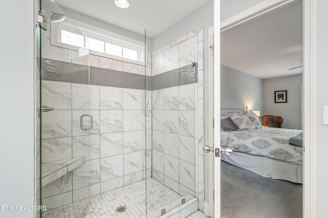 bathroom featuring an enclosed shower