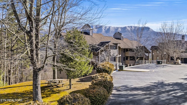 exterior space with a mountain view