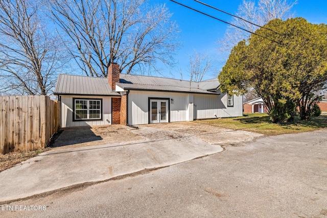 view of single story home