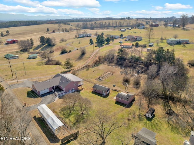 bird's eye view featuring a rural view