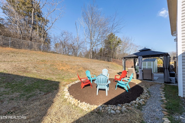 view of yard featuring a gazebo