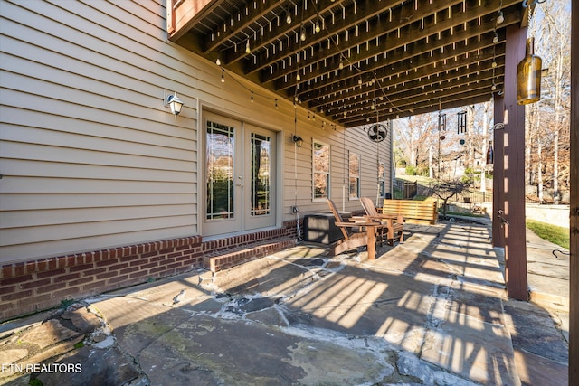 view of patio with french doors