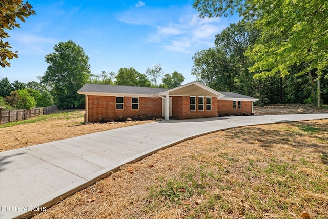 view of single story home