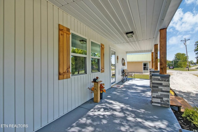 view of patio with covered porch